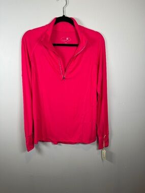 NWT Tangerine Hot Pink Half Zip Athletic Top Sz M
